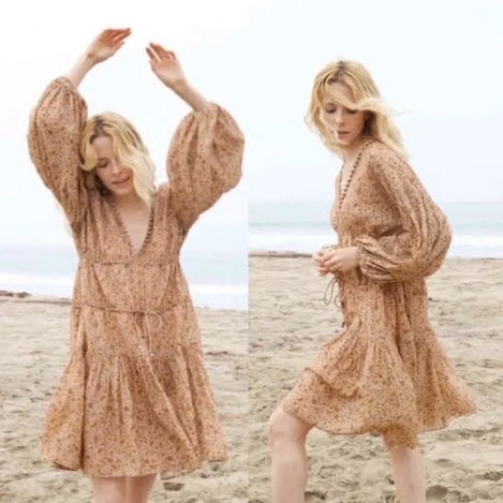 Dôen Grasse Jaipur Mustard Floral Dress Small